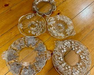 Serving Plates with Sterling Silver Overlay