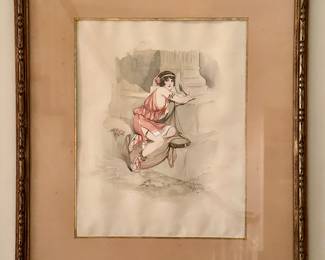 Portrait Watercolor, Signed