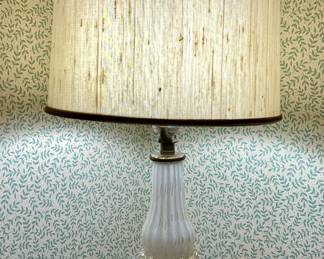 Art Glass Lamp with Brass Base