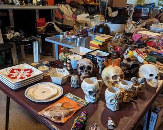 Dishes,  skulls, and more