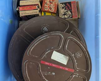 Vintage movie reels and movies
