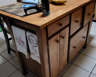 Butcher block style island