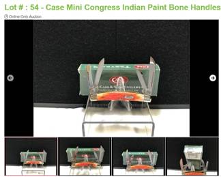 Lot # : 54 - Case Mini Congress Indian Paint Bone Handles 

2003 W.R. Case & Sons Measures: 3" closed Blades: 4 SS Badge: oval long tail Case xx Box: original
