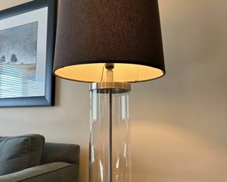 Modern Glass and Brushed Metal Table Lamp