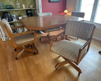 BUY IT NOW: Dining Set. Table with 4 Rolling Chairs. $250