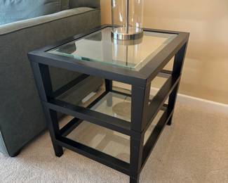 BUY IT NOW: Black Beveled Glass 3-Tier Side Table. $100