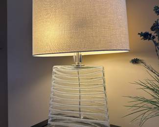 Glass Ridged Table Lamp