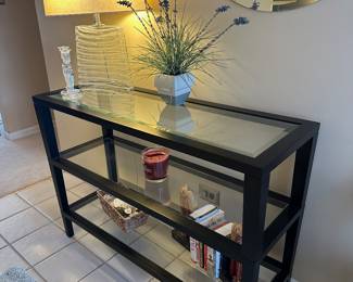 BUY IT NOW: Black Beveled Glass 3-Tier Entryway Table. $200
