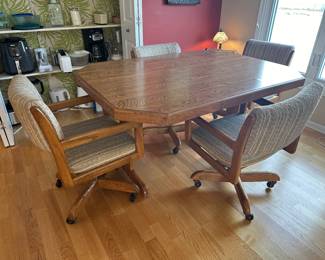 BUY IT NOW: Dining Set. Table with 4 Rolling Chairs. $250
