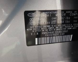 2013 Hyundai Elantra, Limited. 55,000 miles. 1.8 liter,    4 cylinder. 6 speed automatic FWD.  Leather interior, moon/sunroof. Non smoker, no pets. New battery, new tires. Very good condition.