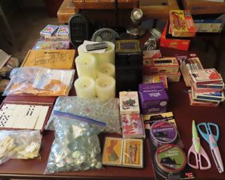 Candles, games, dominoes, playing cards.