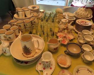 Bone china tea cups, plates and dinner sets.