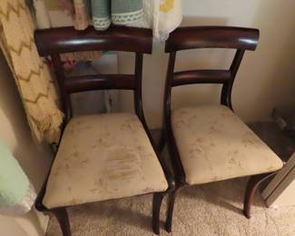 Two dining chairs (seats need work).