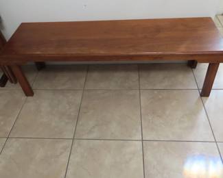 Walnut bench/shoe shelf.