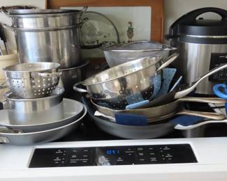 Cookware including cast iron skillets.