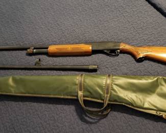 Remington 12ga.  "Wingmaster" Model 870. Sold with case and extra 20 ga. barrel. 