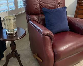 Red leather rocker recliner
