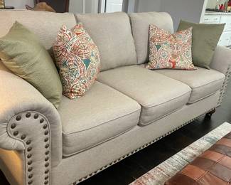 Fusion Furniture, Inc., Sofa with brass tack accents