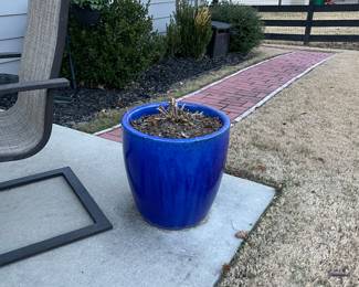 Blue glazed pot