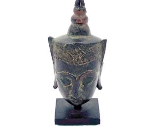 Burmese  Bronze Buddha Head  16c. Thai Kingdom of Ayutthaya