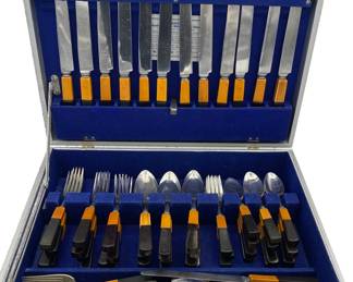 Bakelite Flatware 12+ Set w/ Case