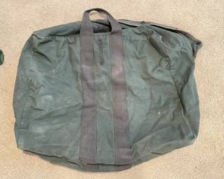 Green military duffle bag,  was $18, NOW $8