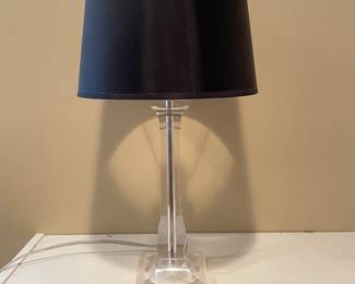 Acrylic lamp with black shade,  14"H,  $18