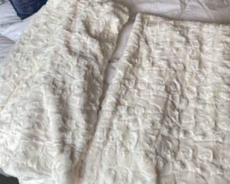 Creme plush throw - 2 available - $15 each