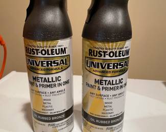 Pair of Rust-oleum Metallic Oil Rubbed Bronze paint cans,  $6