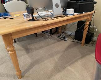 Pine table/desk. 55"W x 35"D x 28"H,  was $125, NOW $95