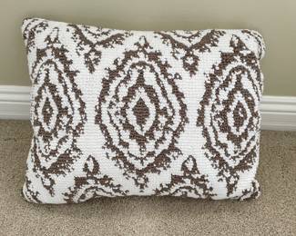 Brown & White pillow, 17"W x 14"H,  was $20, NOW $15