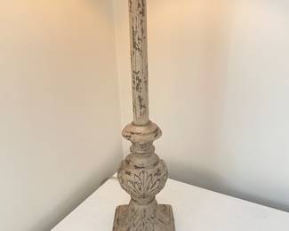 Additional closeup view of distressed driftwood color table lamp~