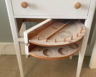Additional view of sewing drawer in side table ~