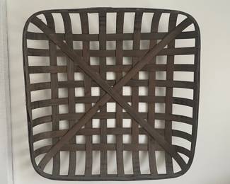 Wooden tobacco leaf basket, 24" x 24",  was $28, NOW $18