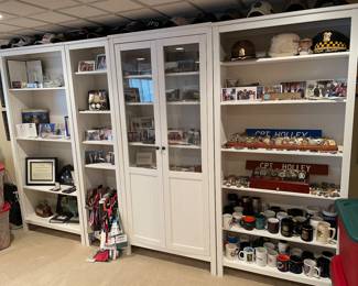 White Bookcases - all sold separately - please proceed to the following pics to view pricing on each. ITEMS ON SHELVES NOT FOR SALE.