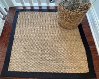 Sea grass black trim rug, 1 available, 36" x 36",  was $20, NOW $16