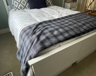 White full size bed with drawers, was $225, NOW $185