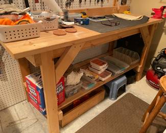 Pine Work Table & clamp, was $99, NOW $75