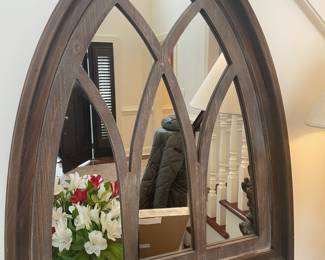 Brown "church window" mirror, 16"W x 31"H,  $36
