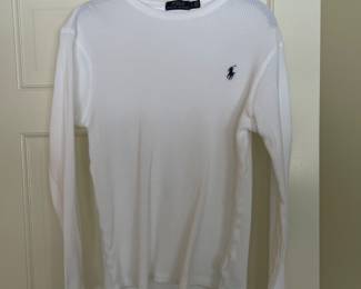 White Polo by Ralph Lauren white thermal knit long sleeve shirt,  Size, L,  was $9, NOW $5