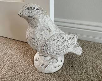 Cement bird, 8"W x 9"H, $30