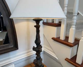 Dark base white shade lamp, 39"H,  was $48, NOW $38
