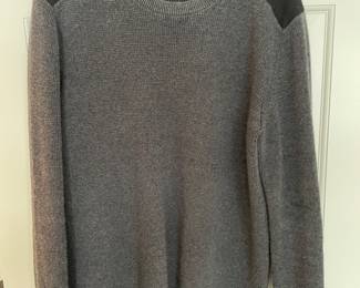 Banana Republic grey sweater w/black shoulders, Large sweater, ,  $12
