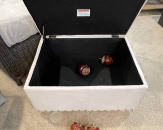 Additional view of tufted ottoman with optional feet ~