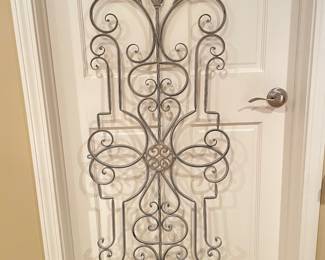 Metal scroll wall decor - silver with some gold brushing - , 12" x 59",  $38