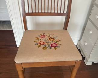 Vtg handmade needlepoint cover chair, was $45, NOW $30