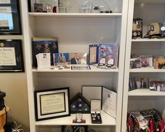 White Bookshelf, - 2 available - 35"W x 14"D x 80"H,  was $125, NOW $99.  (ITEMS ON SHELVES NOT FOR SALE.)