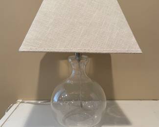 Clear round base glass lamp, 17"H,  was $18, NOW $14