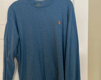  Polo by Ralph Lauren blue long sleeve light weight knit shirt, Size Large,  was $9, NOW $5
