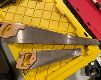 Large Saw, was $15, Now $10. Small saw, was $10, NOW $7